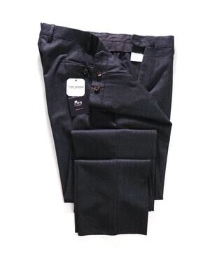 $680 DOMENICO VACCA - Dark Gray Flannel Wool Pants - 38W